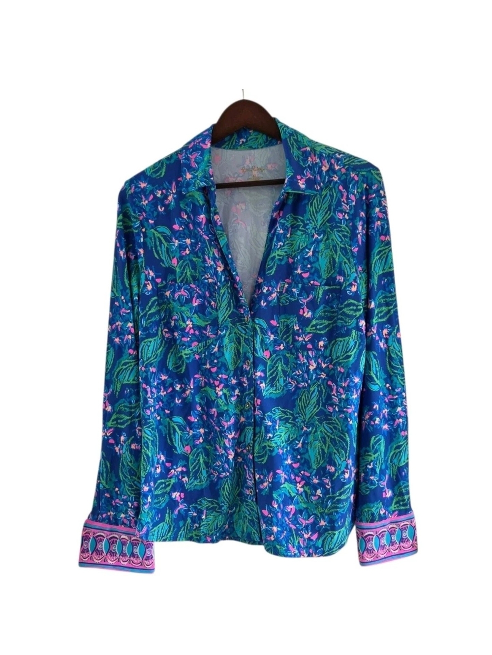 Lilly Pulitzer ChillyLilly UPF 50+ Marlena Top Blue Serenade In Shade Size XL